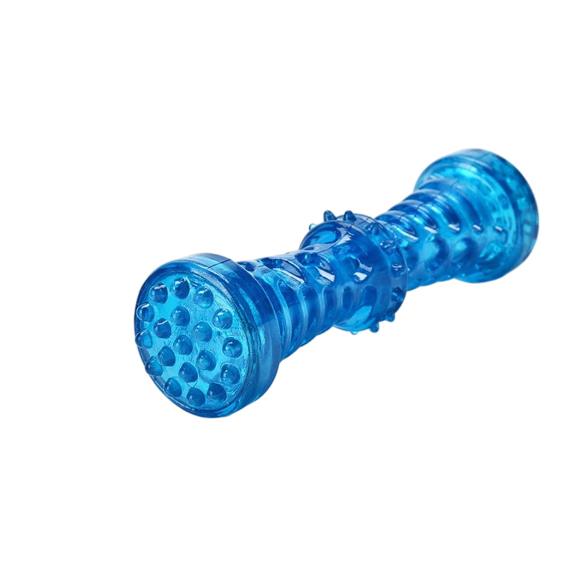 Dog Chew Toys Dog Squeaky Toy with Massage Nubs - Durable Transparent Rubber Chew Toy, Interactive Teething Toy for Medium/Large Dogs