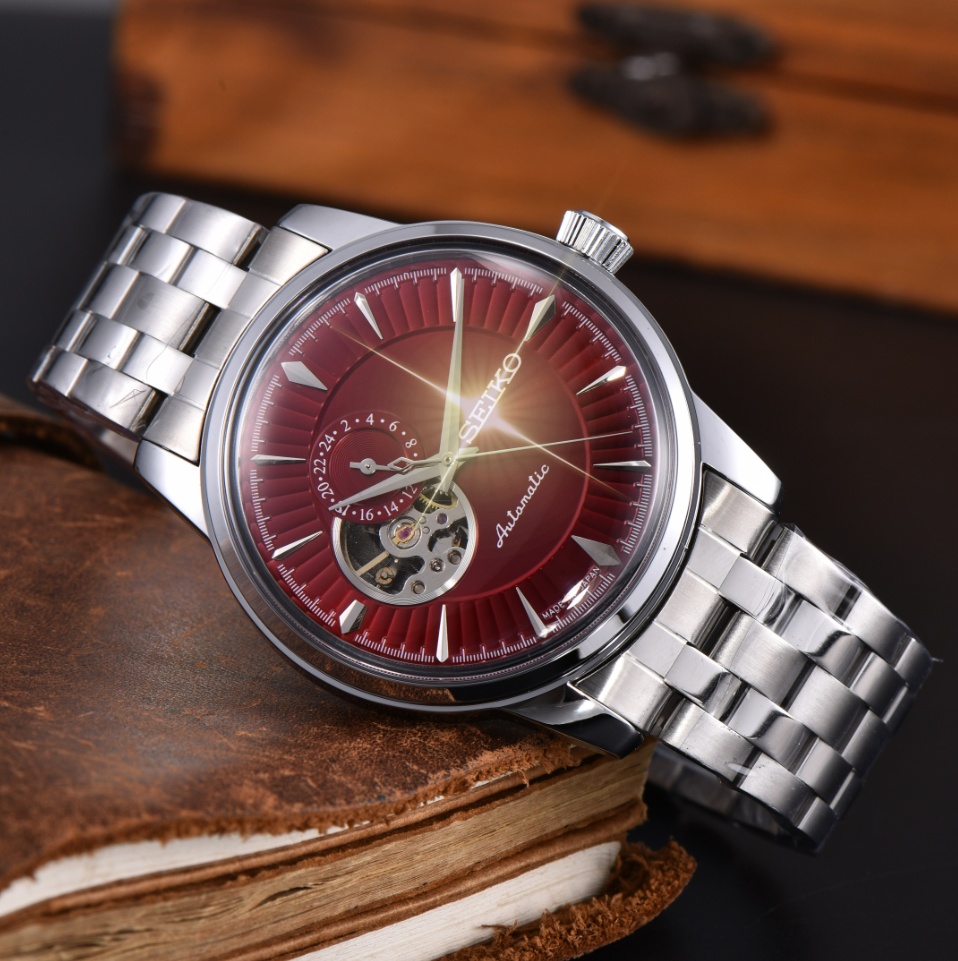 TOP brand Womens mens SEIKOity Automatic movement wristwatches comfortable rubber Mechanical automatic watch quality watches montre de luxe gold watch 1343