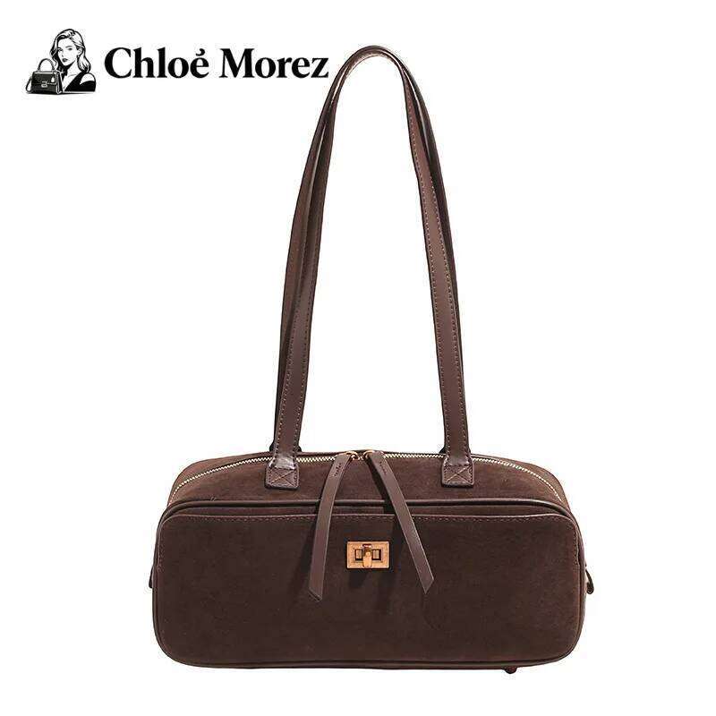 Pillow-shaped Crossbody Matte Suede Leather Handbag Retro Women's Shoulder Underarm Bag XJ260109