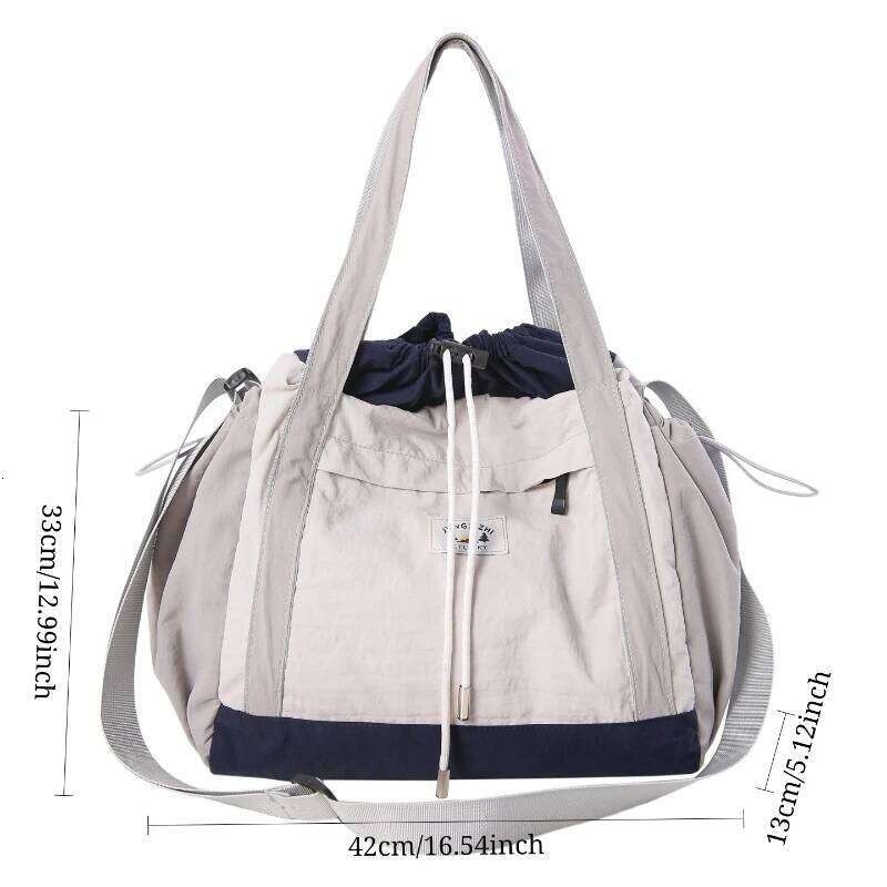 New Winter Texture Versalite Crossbody Bags Large Capacity Color Block Simple Bucket Lightweight Casual Fabric Shoulder Bag XJ260109