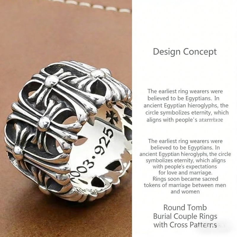 Personalized Creative Rings Trendy Matching Rings Vintage Rings High-end Cross Rings Hand Decorations Jewelry Gifts