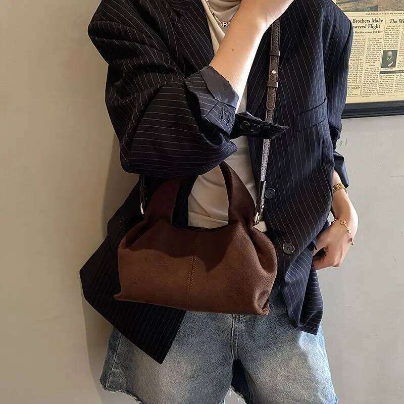 French Cloud Dumpling Brand Design Frosted New Fashion Handbag Lunch Box Retro Magnetic Clasp Shoulder Crossbody Bag XJ260109