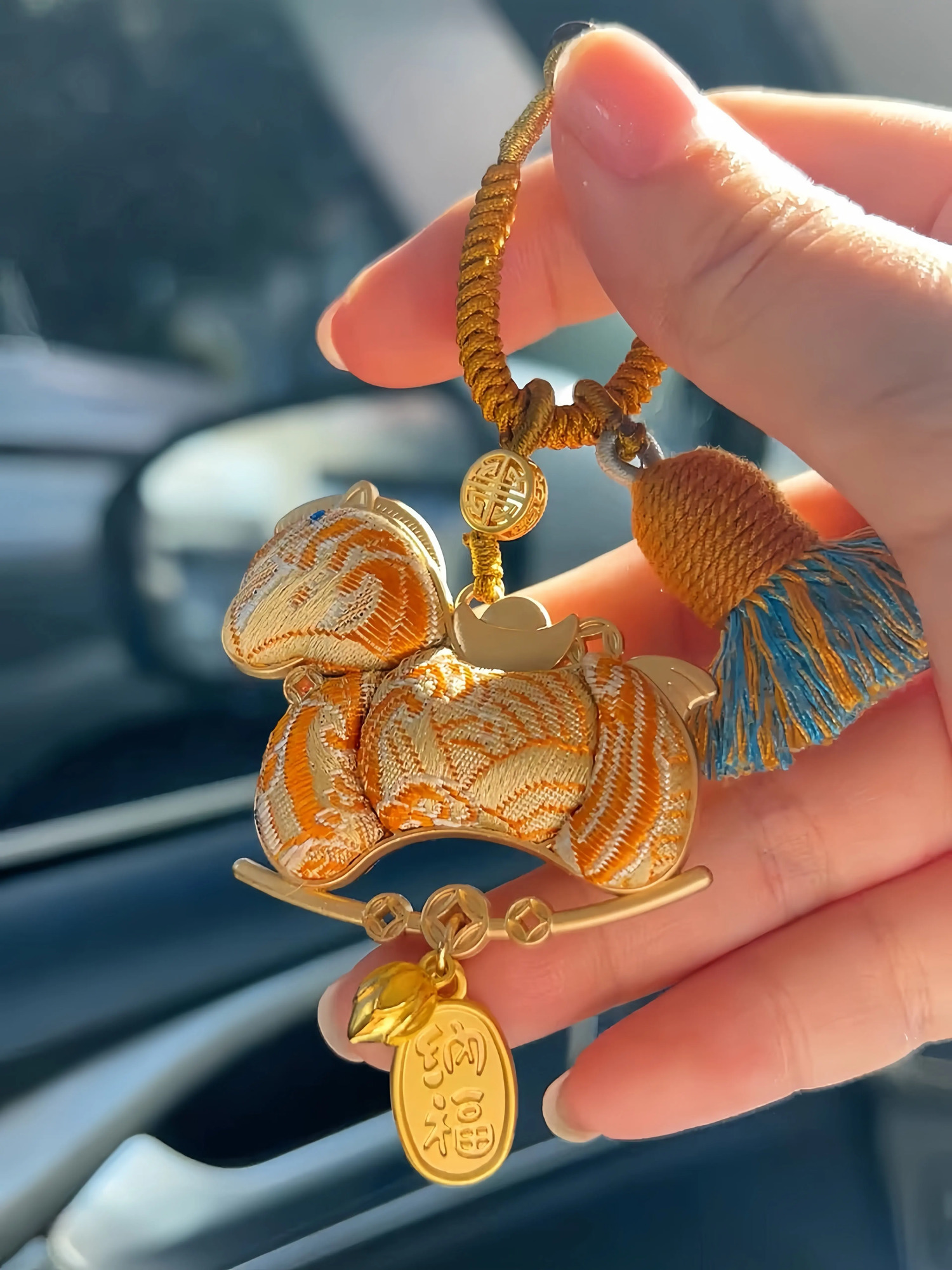 2026 Style Fortune Horse Song Brocade Pendant Cute Keychain Year Bag Charm Festival Gift Mascot 260107