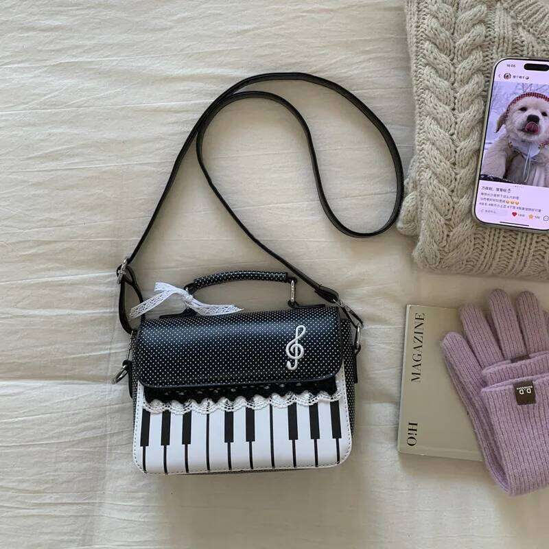 Womens Music Small Shoulder Piano Guitar Shape Crossbody Bags Tote Purse XJ260109