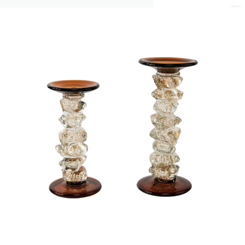 Candle Holders Glass Irregular Transparent Splicing Candelabrum Candlestick Wedding Table Home Decoration Accessories XJ260305
