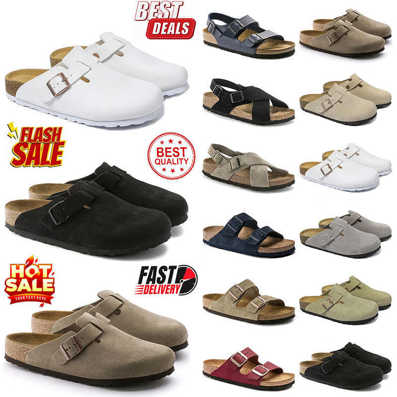 Birksenstock sandal berkinstok slides designer sandals soft footbed clogs Boston suede patent leather mules birk high quality burken stock mens womens slippers