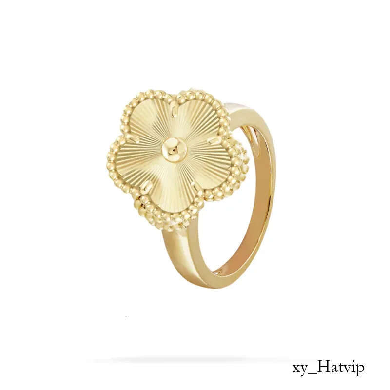 High quality gold diamond designer for women engagement men love rings New Ladies Ring Luxury Four-leaf flower ring Jewelry Wedding gift