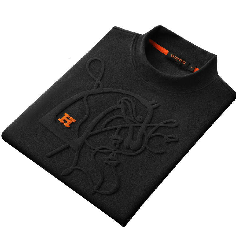 2025 Half Turtleneck Layer Thermal Fleece Warm Long Sleeve T-Shirt Base Shirt Men's Sweatshirt
