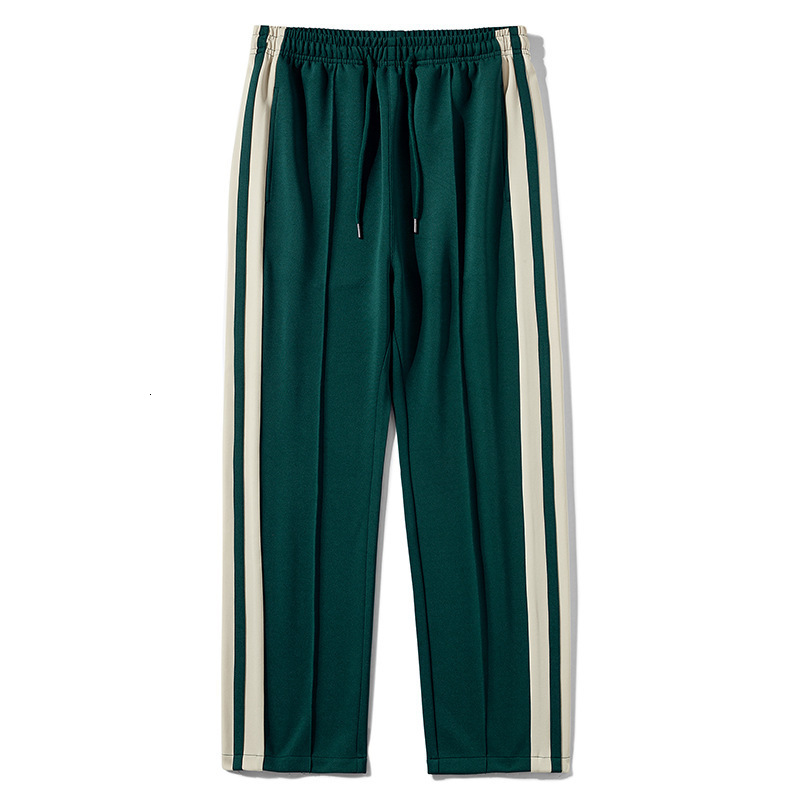 StraightLeg Pants High Street Trendy Brand Unisex ThreeStripe WideLeg Pants 2025 Spring Autumn Casual Long Pants Mens Pants 230131