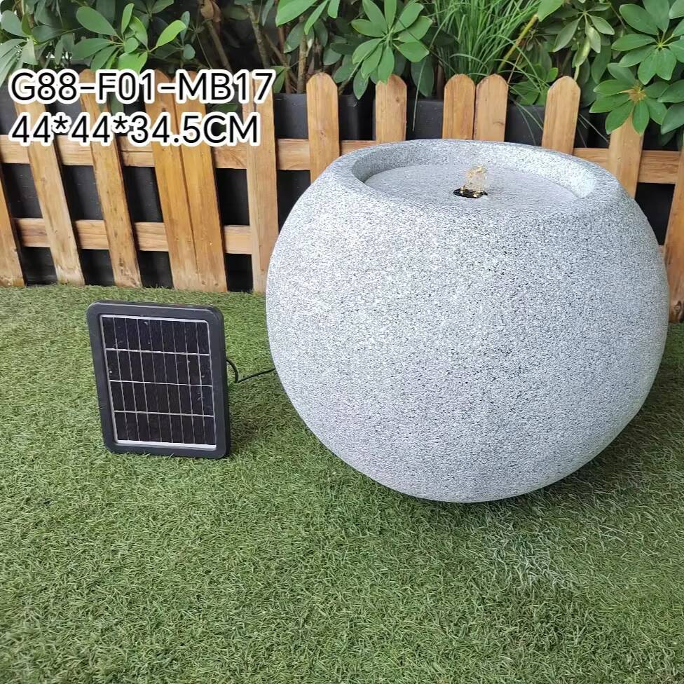 Modern Concise Ball Water Fountain Solar Led Lights Outdoor Home Garden Decoration