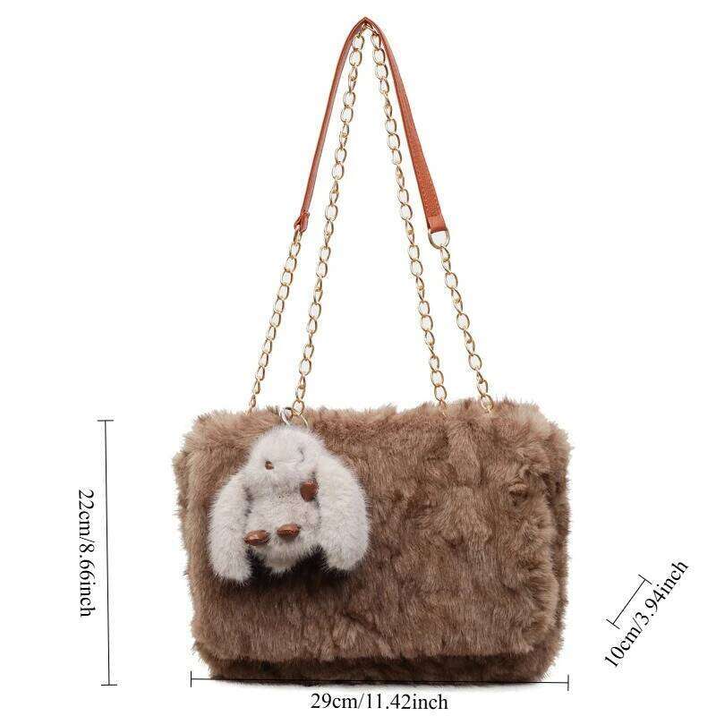 New Winter Textue and Versatile Crossbody for Women Large Capacity Fluffy Shoulder Fashion Simple Soft Messenger Bags XJ260109