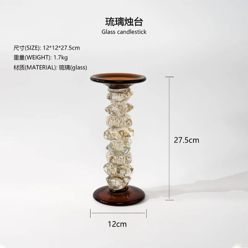 Candle Holders Glass Irregular Transparent Splicing Candelabrum Candlestick Wedding Table Home Decoration Accessories XJ260305