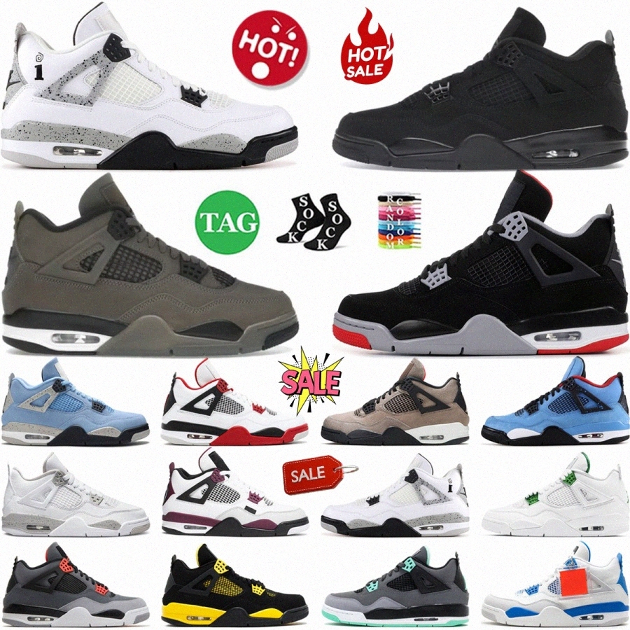 jump mans 4 4s 4shoes men basketball shoes sneaker designer shoe White Cement Rare Fear Undefeated Navy Denim Worn Blue Cave Stone ForgFIIX#