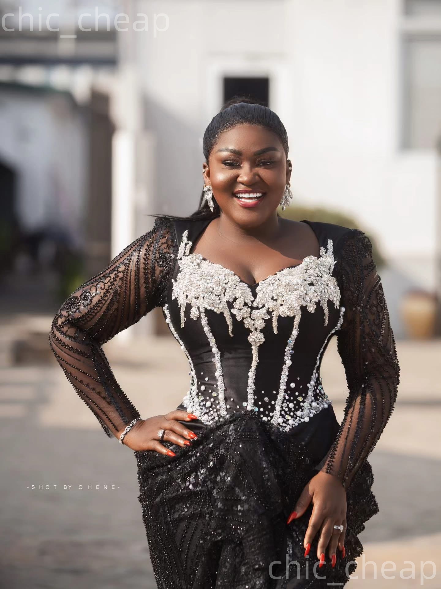 2026 Aso Ebi Black Sheath Prom Dresses Pearls Crystals Ankle Length Evening Formal Party Second Birthday Engagement Reception Gowns Dress For Special 