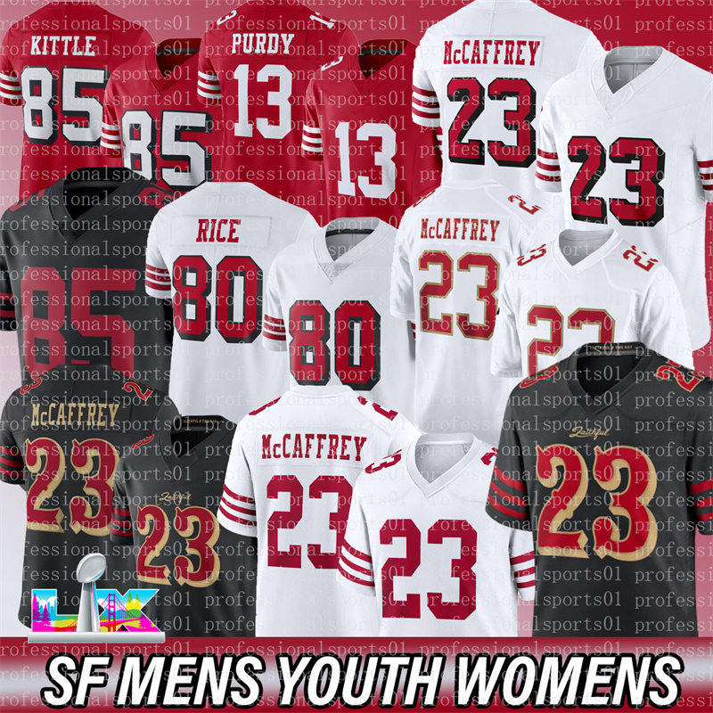 san franciscocity 49erss jersey 2025 rivalry #13 Brock Purdy #23 Christian McCaffrey #85 George Kittle #54 Fred Warner Football Jerseys 49 Jersey