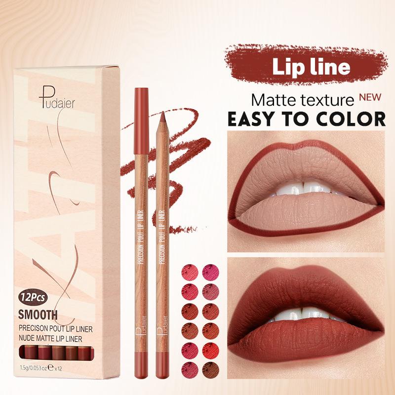Matte Nude Lip Liner Pigmentation Long-Lasting Waterproof Pencil Formula Lip Pencil for Precise Lip Line Lip Glossy Effect 251217