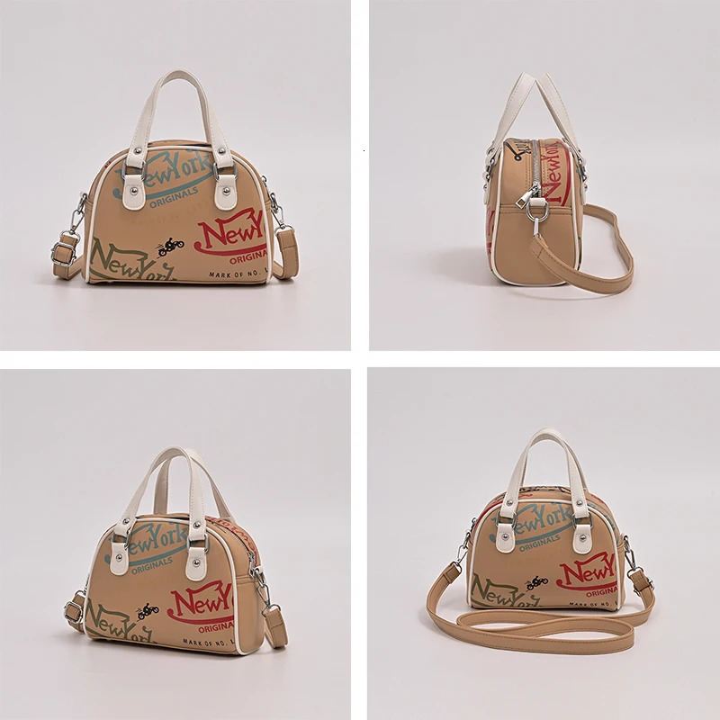 Y2K Womens Bag Handbag Shopping Crossbody Graffiti Purses PU Leather Shoulder Bags For Women 260109