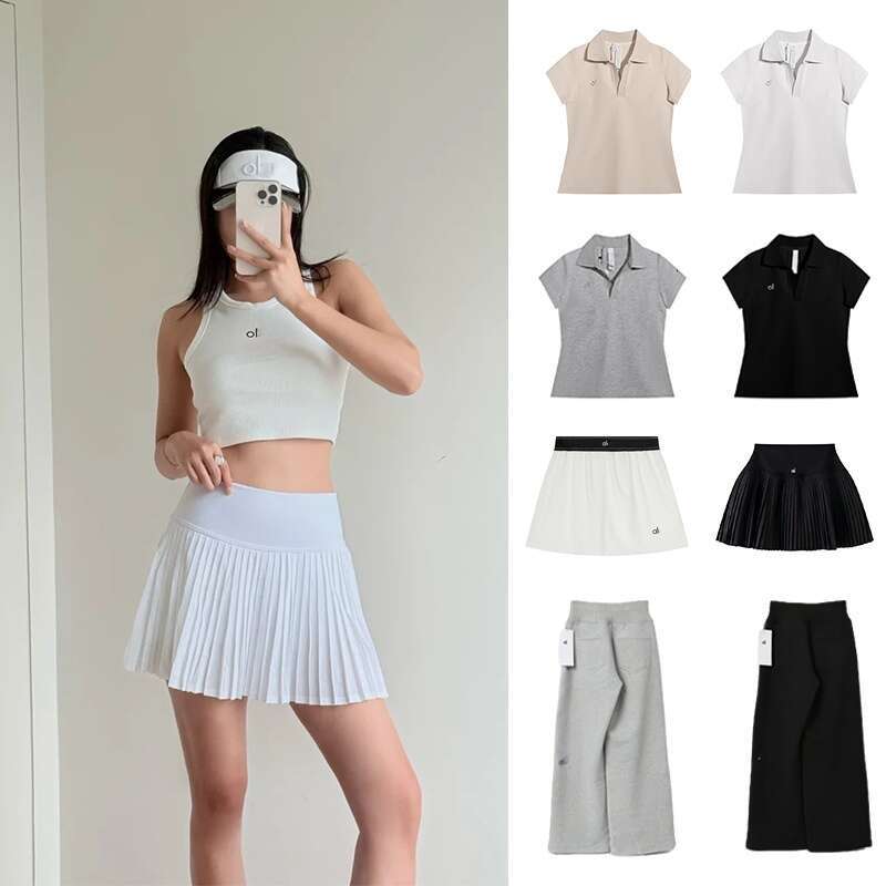 Alonessities Sets Women Sweat Set Tennis Polo Shirt Short Skirt Set Yogas Gym Clothing Women Set Designer Alonessities Women Sports Bra Short Skirt Sets