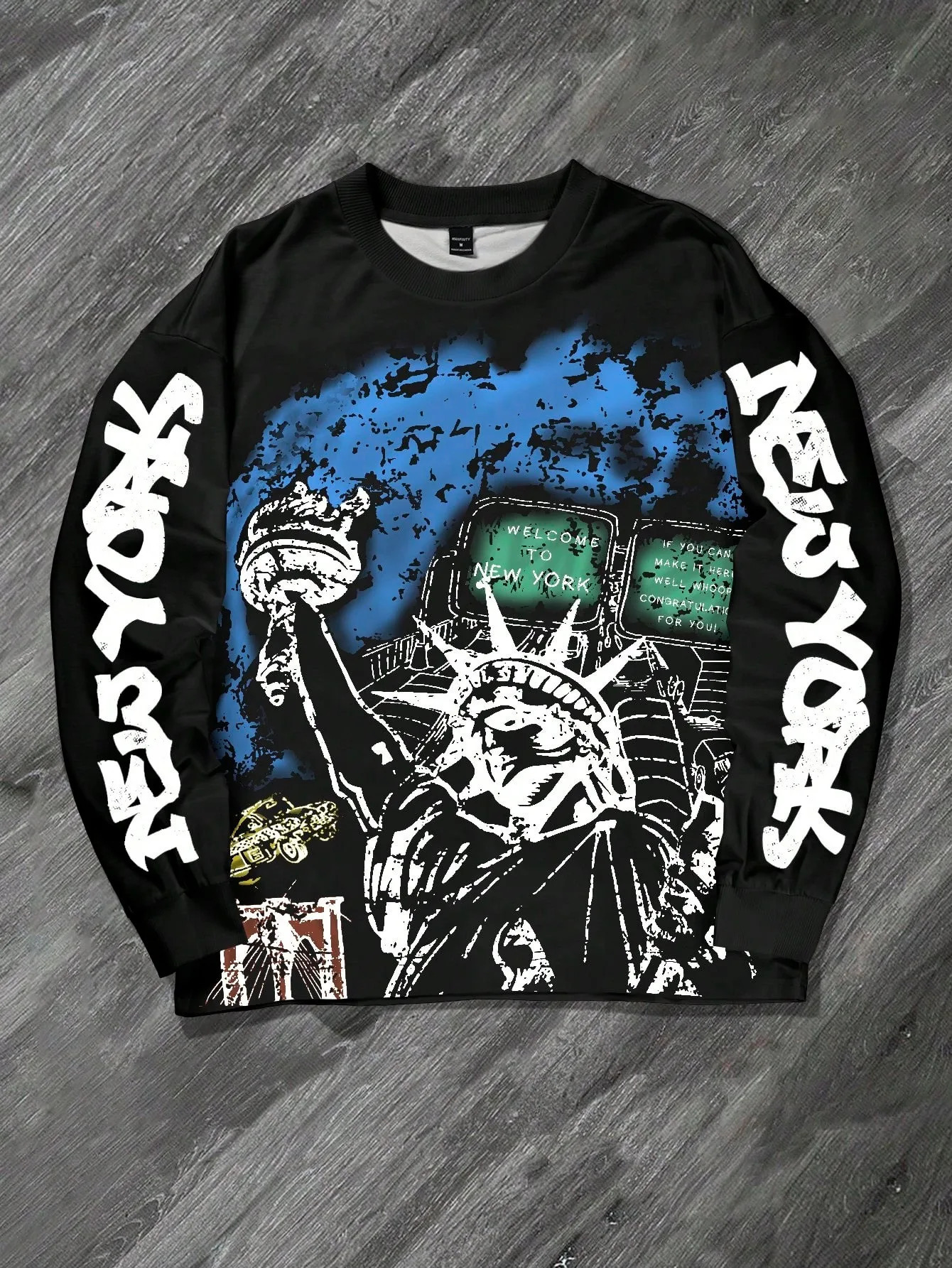 The mens roundneck sweatshirt for Spring and Autumn is casual fashionable comfortable with 3D pattern printing 260109