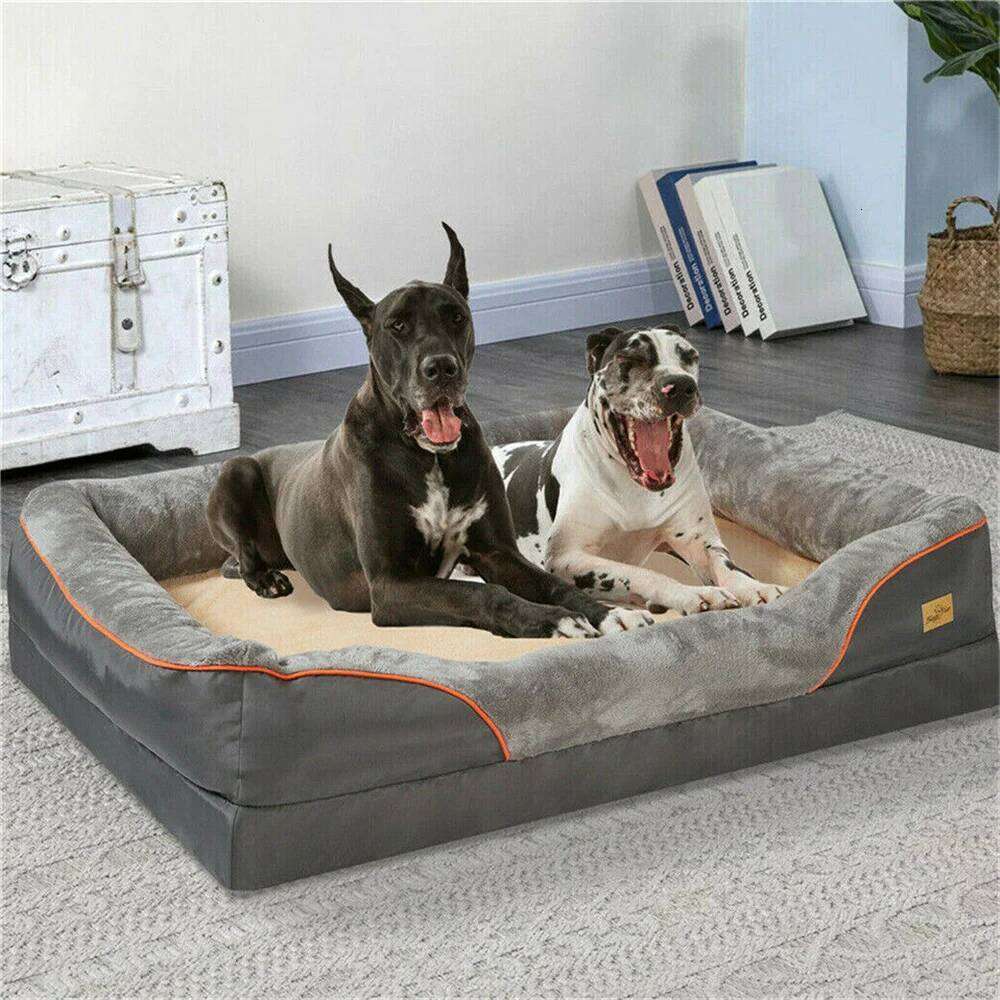 Jumbo Large Orthopedic Dog Bed Memory Foam Pet Sofa Waterproof Elevated Cushion Warm Puppy Bolster Couch Removable Cover 26N0109