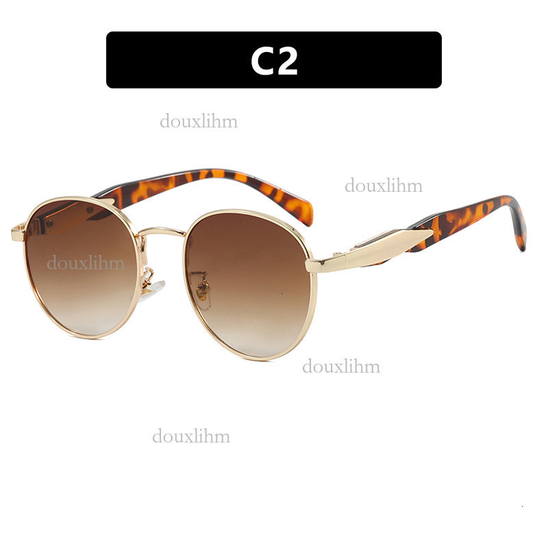 Luxury Brand Designer Fashion Accessories European And American Round Sunglasses For Women Ins Street Style 2026 New Trendy Metal Sunglasses Retro Sun - view 6