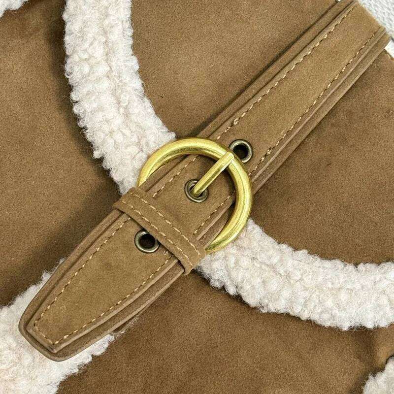 Autumn and winter retro Sle sherpa women's shoulder bag luxury design splicing new commuter multifunctional portable crossbody b XJ260109