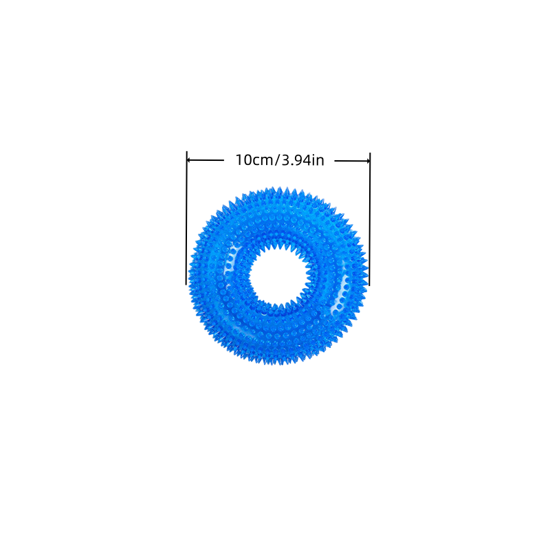 Dog Dental Chew Toy - Transparent Spike Ring Chew Toy, Durable Rubber Teething Toy for Puppy/Medium Dogs