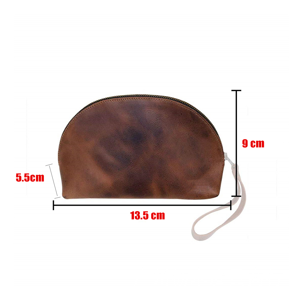 256M53 Women's Minimalist Coin New Cosmetic Purse Zipper Wallets Genuine Leather Mini Pouch Cowhide Soft Small Bag Storage Holders