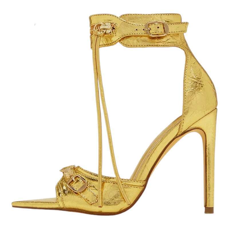 2026 Colour Black Woman Ankle Strap Sandals Leather Cross-Tied High Heels Shoes Sexy Lace Up Party Pumps shoe