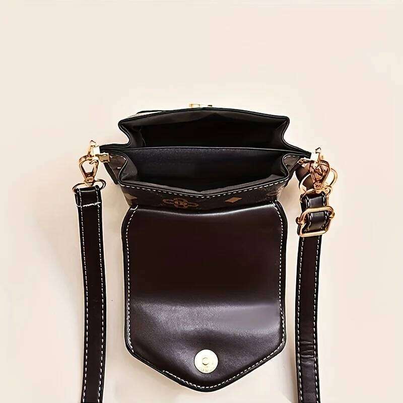 Women's Fashionable Faux Leather Crossbody with Floral, Geometric Pattern, Magnetic Closure, Adjustable Strap,Everyday Bag XJ260109