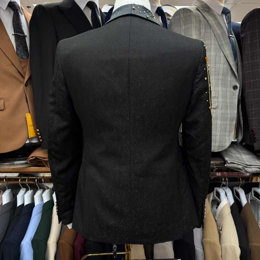 Glitter Beaded Crystals Suits Men For Wedding Single Breasted Prom Groom Tuxedos Customized 3 Pieces Man Banquet Party Outfits