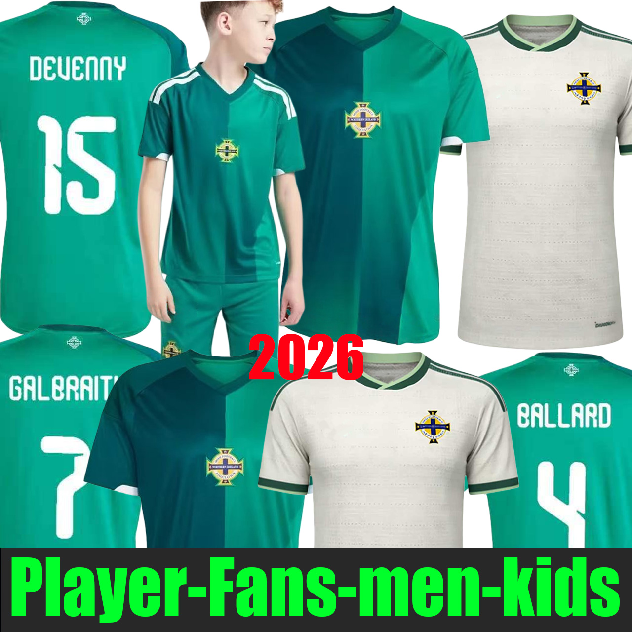 2026 S-4XL Northern Ireland jersey 2026 World Cup Mens Home away goalkeeper training uniform Fans player soccer jerseys mens kids football shirts green 888