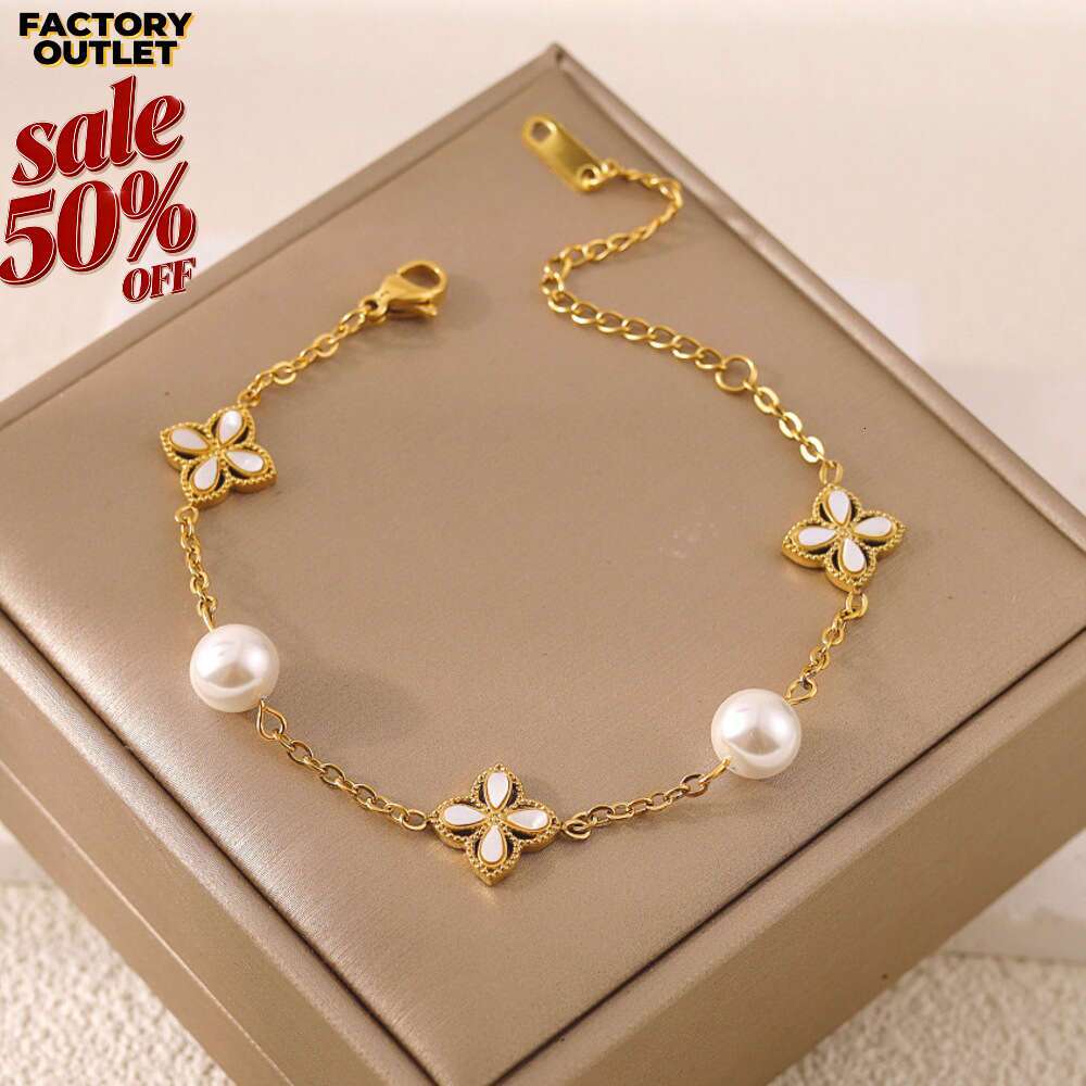 European and American New Style Four-Leaf Clover Stainless Steel 18K Plated Jewelry Colorful Zircon Snake Chain Bracelet Gold Bracelets For Valentine&
