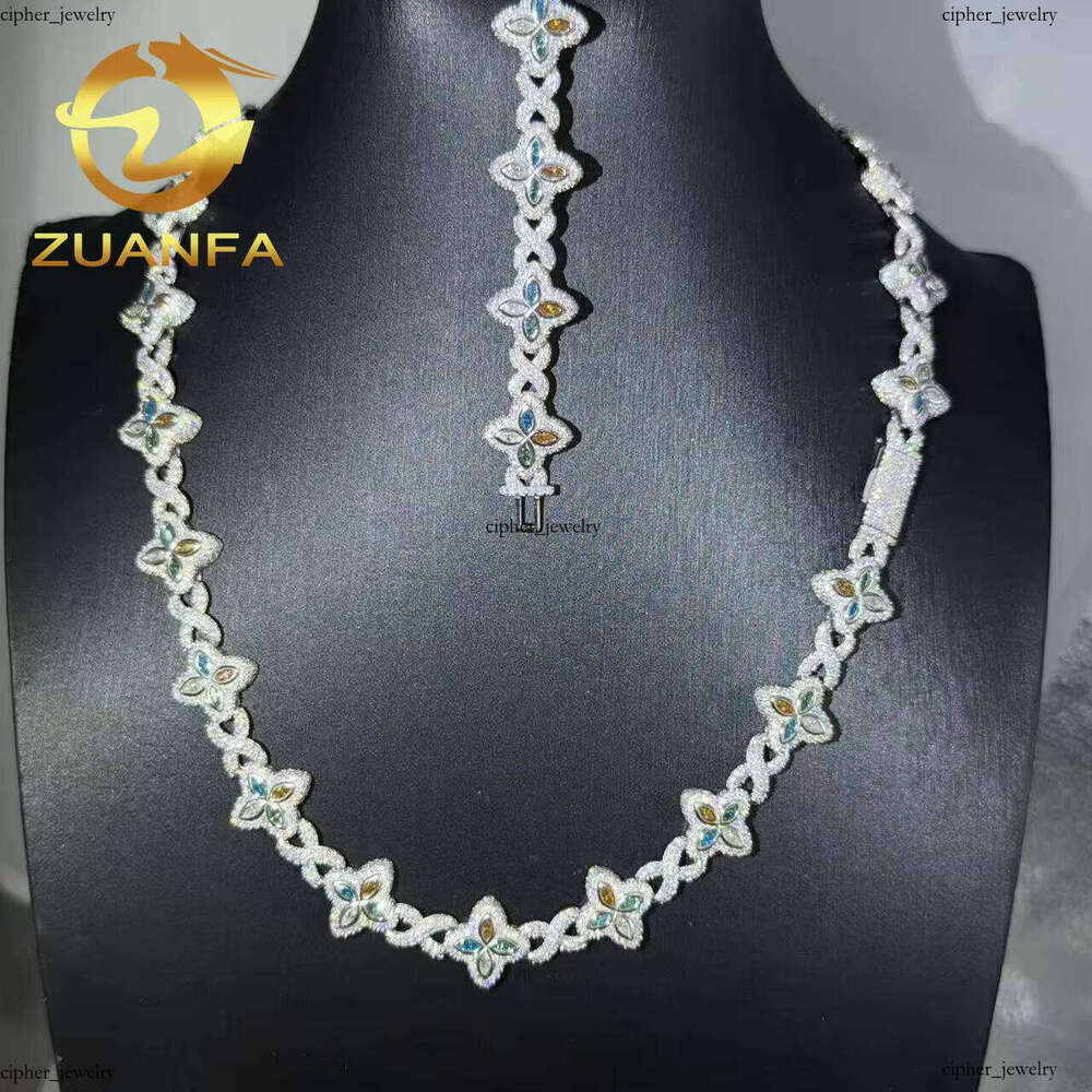 15mm VVS Moissanite Hip Hop Jewelry 925 Silver Iced Cuban Pass Diamond Chain Ready for Shipment