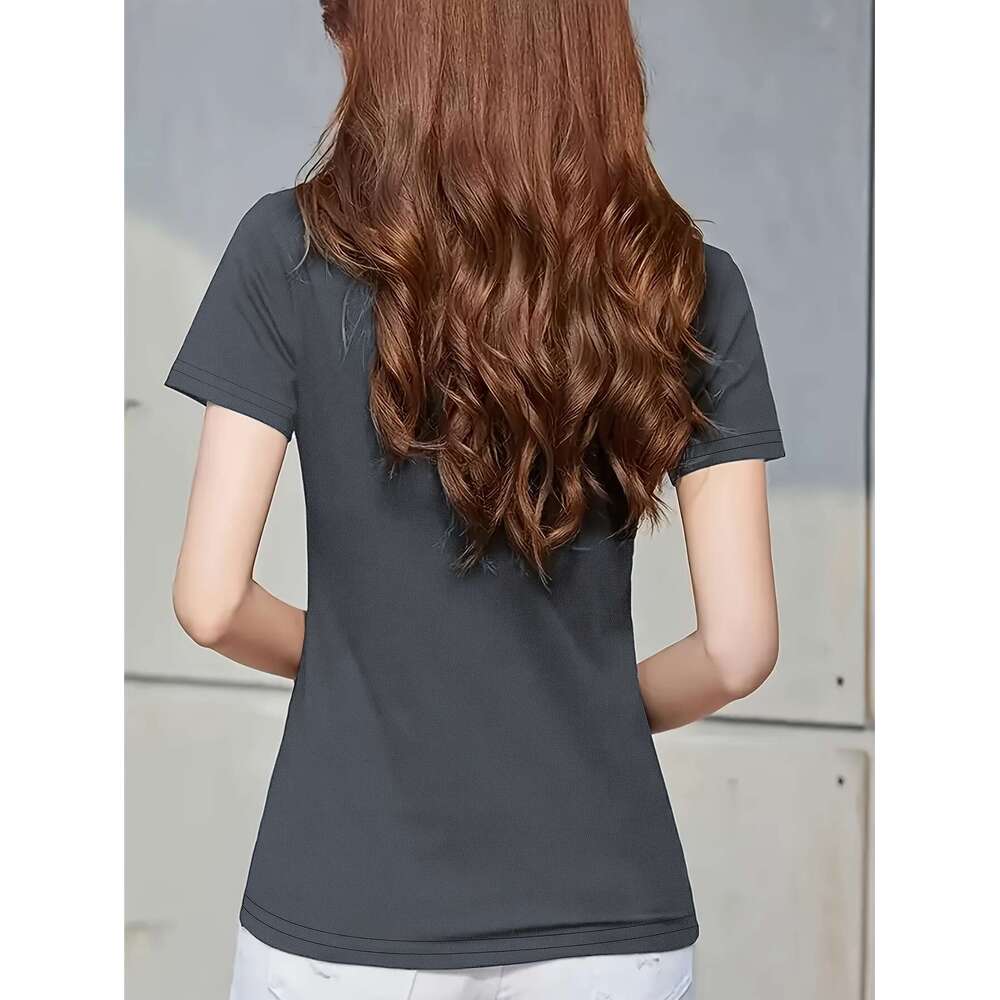 Long sleeved T-shirt Women's Spring/Summer New High end Fashion British Polo Collar Plaid Casual Top Women's short sleeved men's polo s
