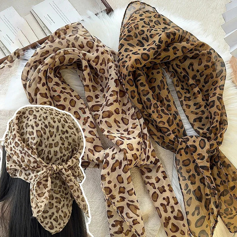 Y2K Retro Leopard Headscarf Women Girl High Quality Comfortable Fashion Headscarf Warm Versatile Party Scarf Exquisite Accessory 260107