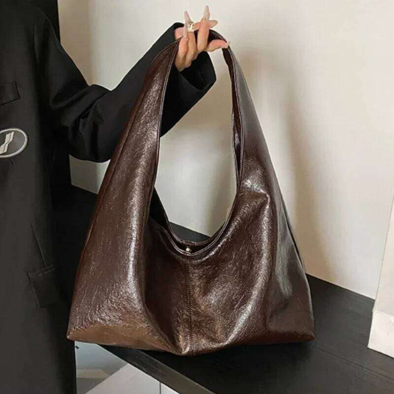 Large Capacity PU Leather Hobo Underarm Bags Autumn Winter Shoulder Bag for Women 2025 New Trend Y2K Handbags and Purses Tote XJ260109