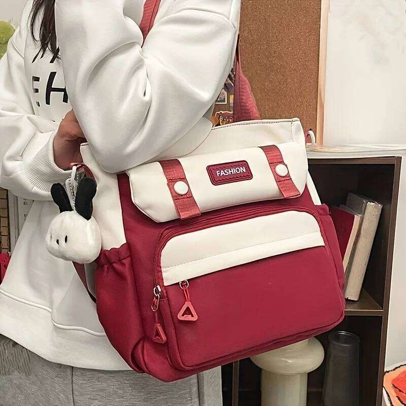 Chic Vintage-Inspired Canvas Tote Bag for Women - Waterproof, Adjustable Strap, Large Capacity Crossbody & Shoulder Handbag XJ260109