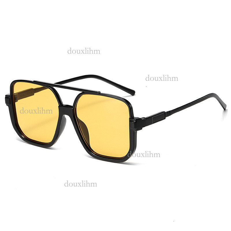 Luxury Brand Designer Fashion Accessories New Style No Makeup Double Bridge Large Frame Anti-blue Light Retro Sunglasses Half Frame Square Women