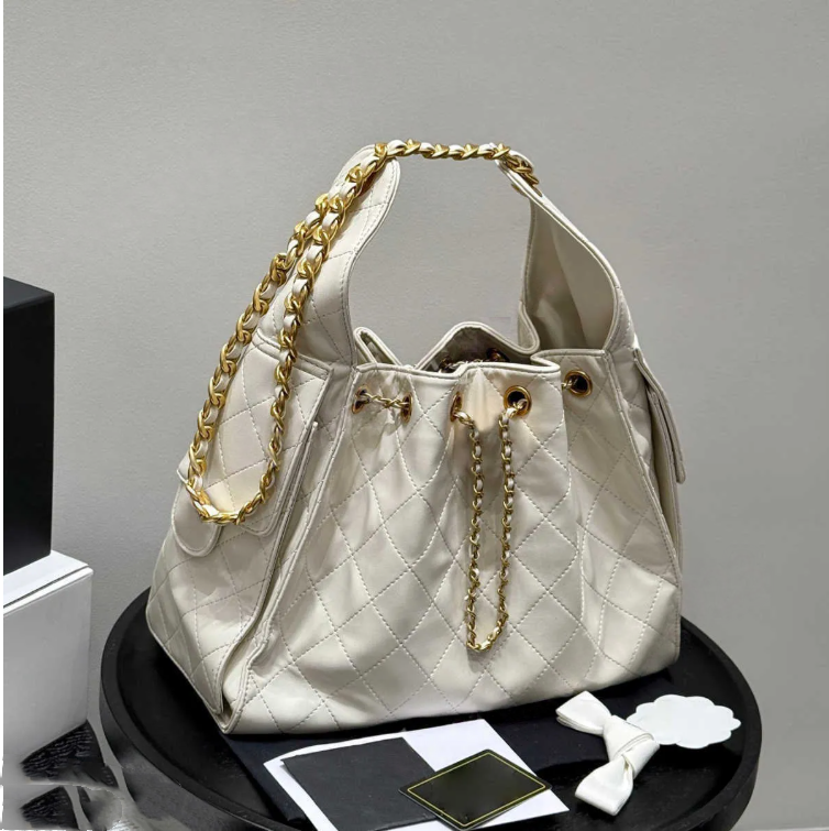 Designer 25 Caviar Leather Drawstring Bucket Hobo Underarm suede homeless Diamond Lattice Quilted Matelasse Chain Handbag Large Capacity Jumbo Bag