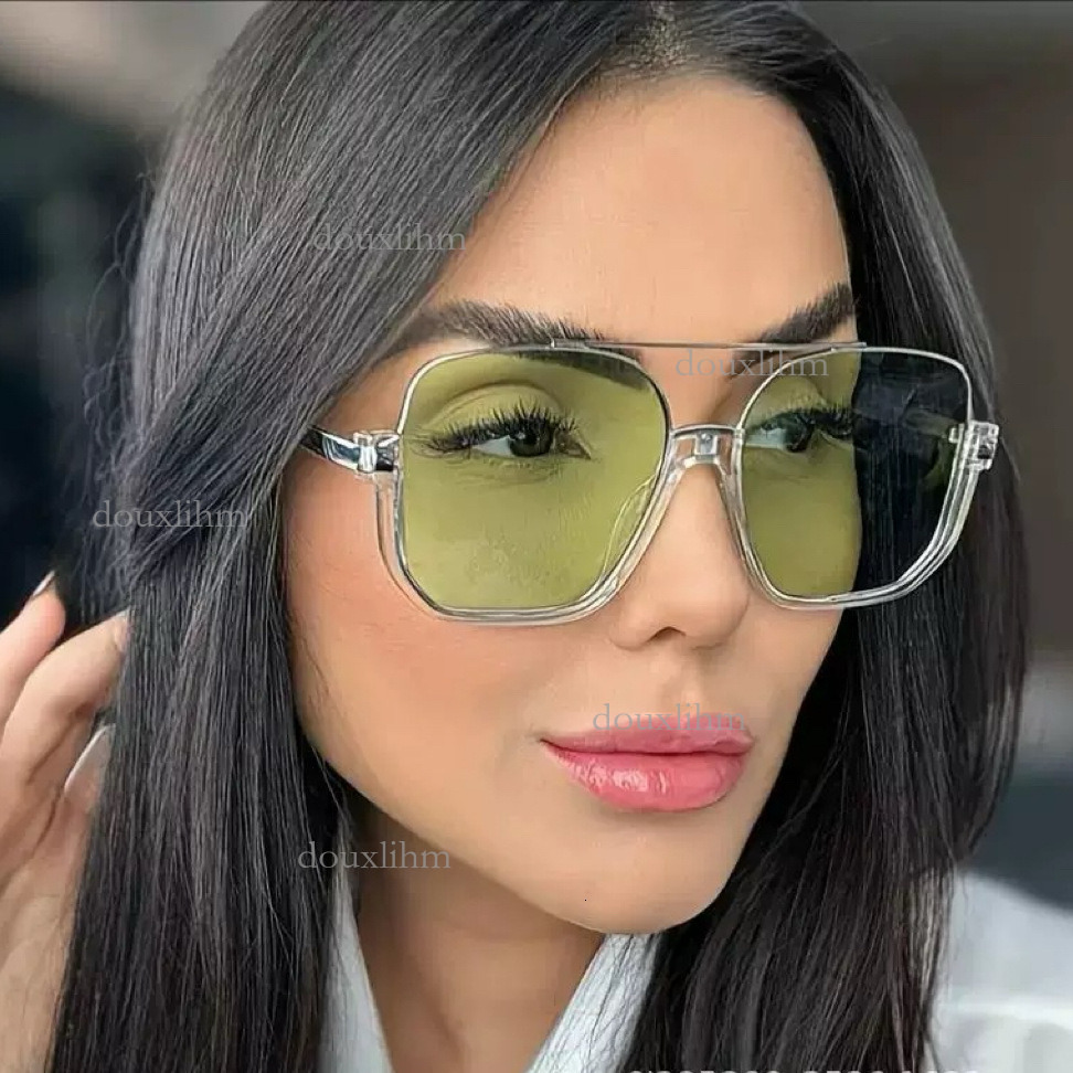 Designer Double Beam Square Frame Sunglasses 2026 Luxury Brand Fashion Accessories European And American New High End Street Style Outdoor Sunglasses 