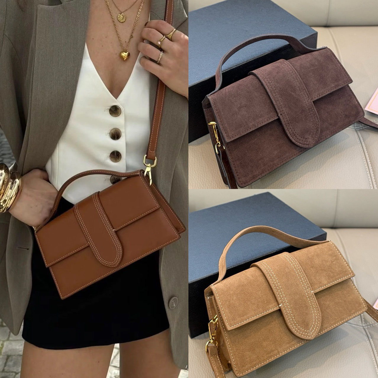 designer suede Le Bambino chiquito bag Vintage Handbags Underarm Frosted Shoulder Handheld Wallet