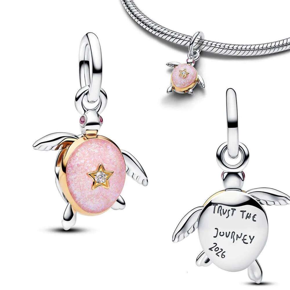 2026 New 925 Sterling Silver Charms Colorful Heart Bee Flower key Lock Mushroom Beads Bracelets Necklaces Womens DIY Jewelry Gift