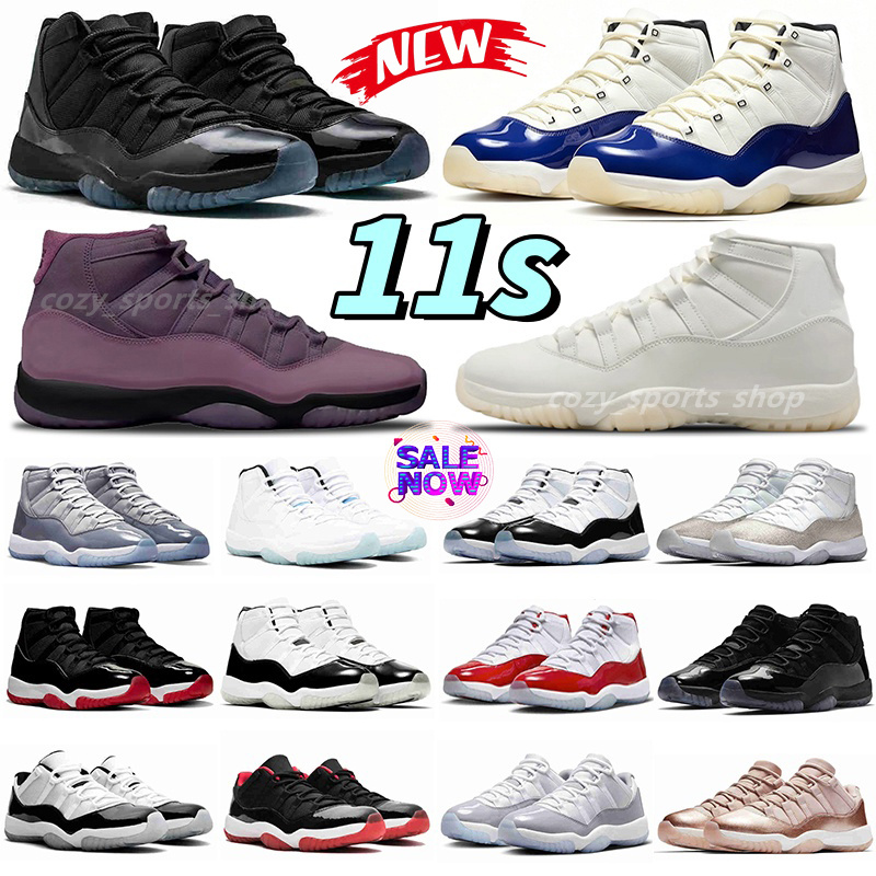Top quality new 11 11s gamma blue 285 Mojave cool grey cherry high basketball shoes cement grey jubilee concord snake skin pink bred University Blue sneaker 36-47