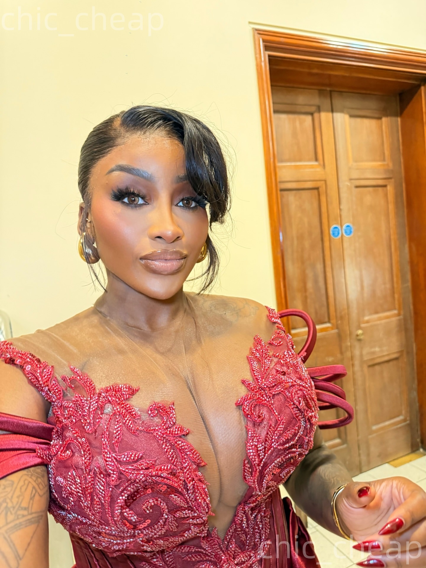 2026 Aso Ebi Dark Red Mermaid Prom Dresses Sheer Neck Applique Satin Evening Formal Party Second Birthday Engagement Reception Gowns Dress For Special