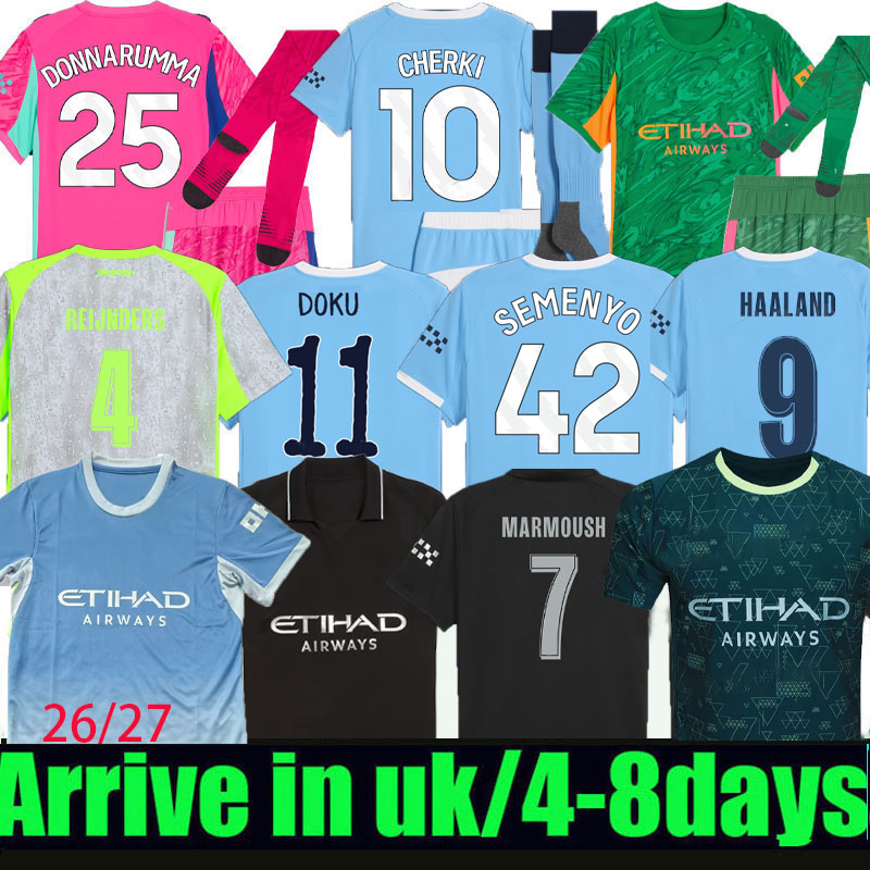 DOKU HAALAND SEMENYO 25 26 27 Ait-Nouri Marmoush SOCCER JERSEYS Reijnders CHERKI FODEN 2025 2026 RODRIGO mans Matheus N ECHEVERRI football shirt men kids citis CiTyS