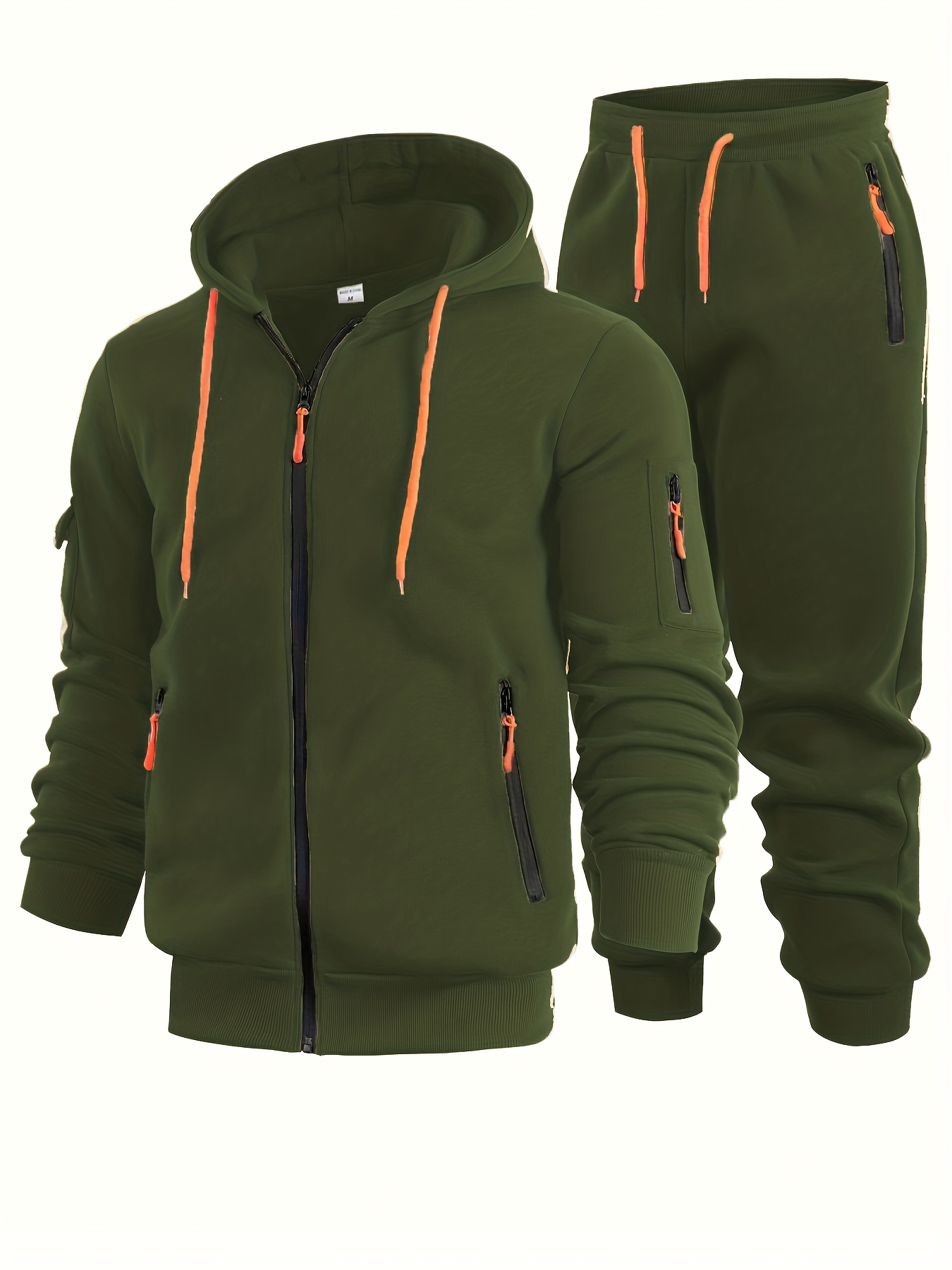 Men's 2-Piece Hoodie Tracksuit - Full-Zip Hoodie & Jogger Pants Set