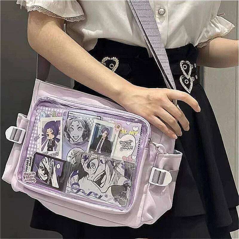 Japan Style Badge DIY Decoration Crossbody Bag New Transparent Postcard Display Shoulder Women Anime Expo Class Tote Itabag XJ260109