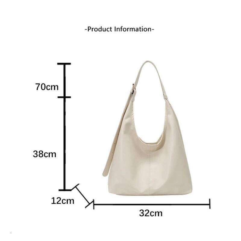 Korean Style Commute Shoulder Retro Large Capacity Pu Leather Tote Solid Color Minority Design Women's Underarm Bag XJ260109