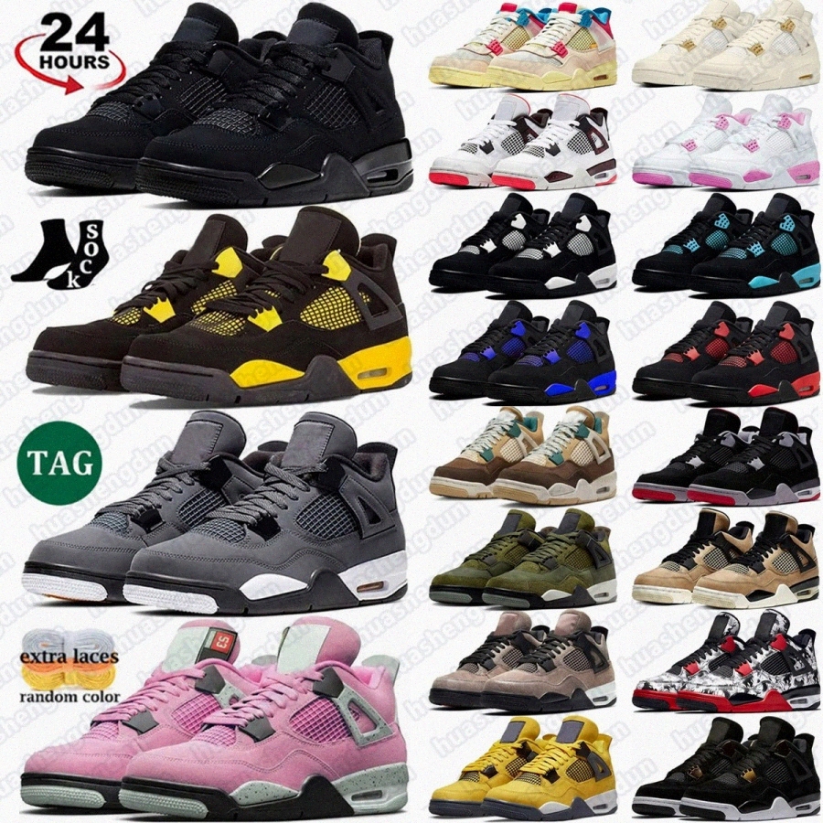 4 mens j4 Basketball shoes sneakers Grey black White University Blue boy Red Shoe for green Thunder Lightning What The youth WomensoMCZ#